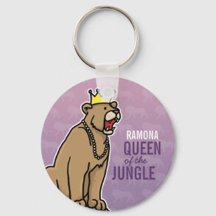 Lioness Queen of the Jungle, Add Child's Name Key Ring
