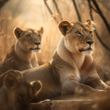 Lioness resting in the shade - Lion Jigsaw Puzzle
