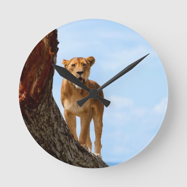 Lioness Round Clock (Front)