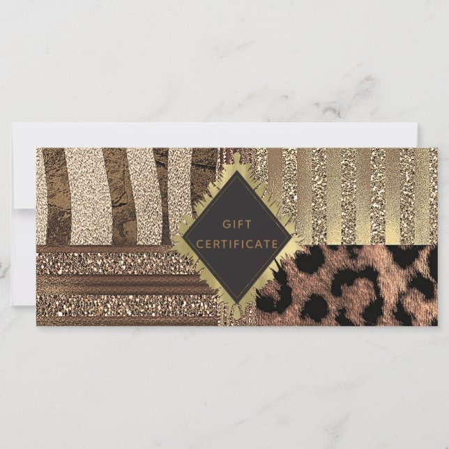 Lioness Safari Chic Jungle Glam Gift Certificate (Front)