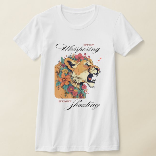 Lioness with Flowers T-Shirt (Laydown)
