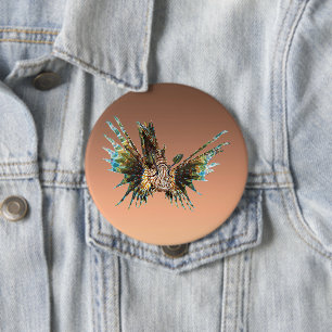 Lionfish - Abstract Design - Cut out of a photo 10 Cm Round Badge