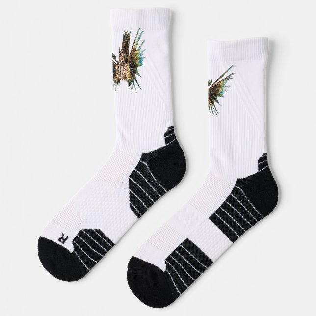 Lionfish - Abstract Design - Cut out of a photo |  Socks (Left)