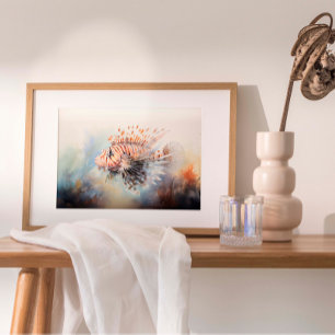 Lionfish Elegance: Watercolor of Ocean's Jewel Poster