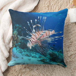 Lionfish or Pterois Miles, Ocean Reef Fish Cushion