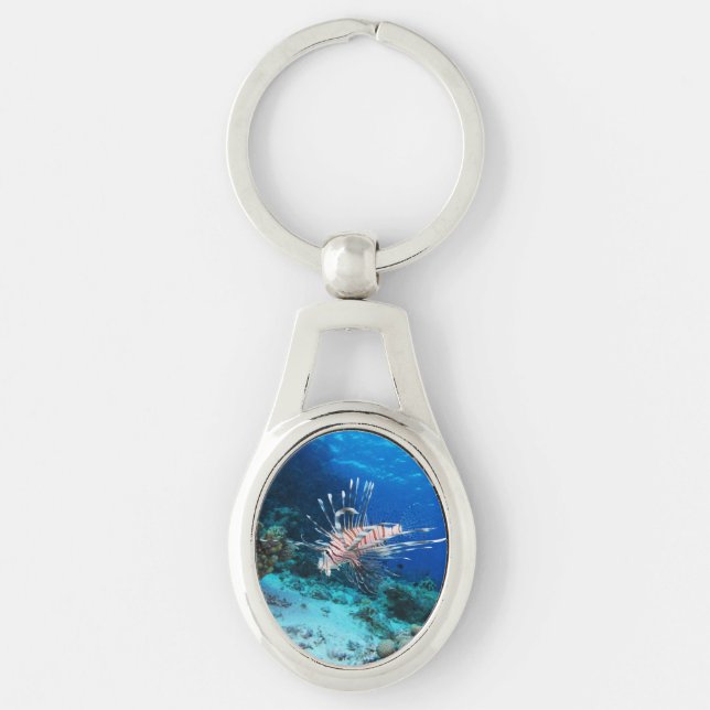 Lionfish or Pterois Miles, Ocean Reef Fish Key Ring (Front)