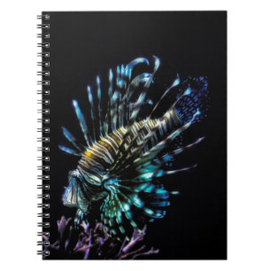 Lionfish swims spiral notebook