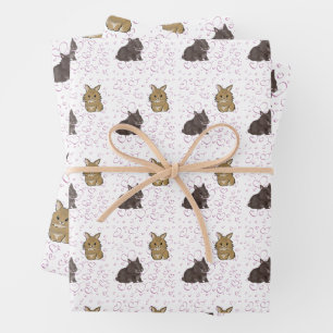 Lionhead bunnies wrapping paper sheet