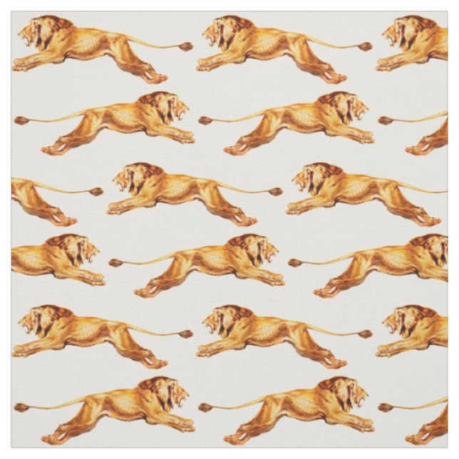 lions at cross purposes fabric (Swatch)