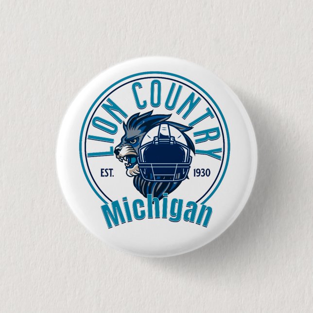 Lions country 3 cm round badge (Front)