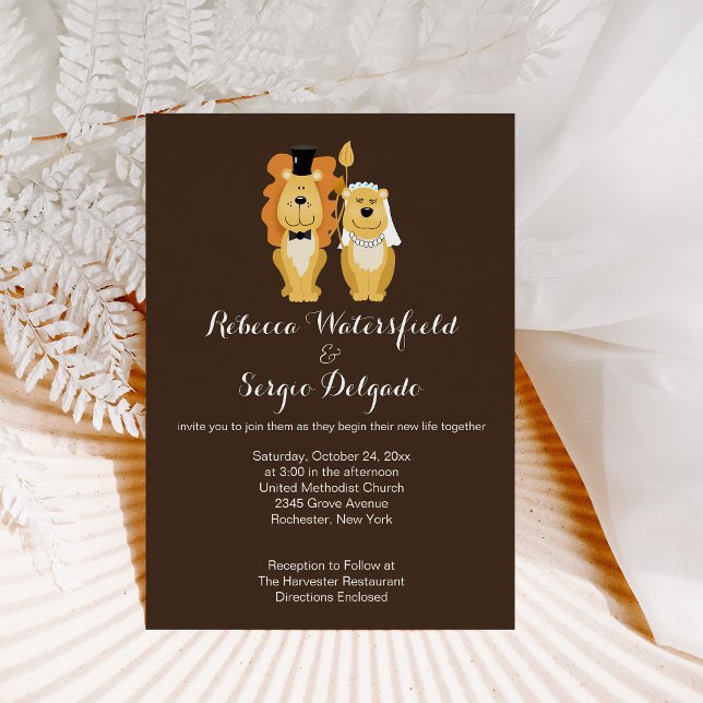 Lions Customised Wedding Invitation (Brown) (Creator Uploaded)