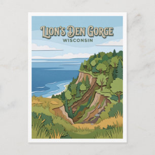 Lion's Den Gorge Nature Preserve Grafton Wisconsin Postcard