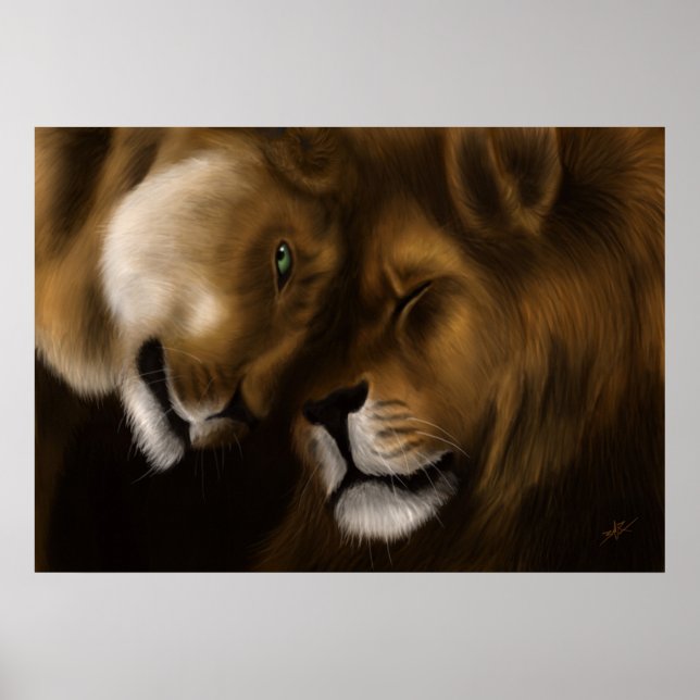 Lions - Digital Painting Poster (Front)