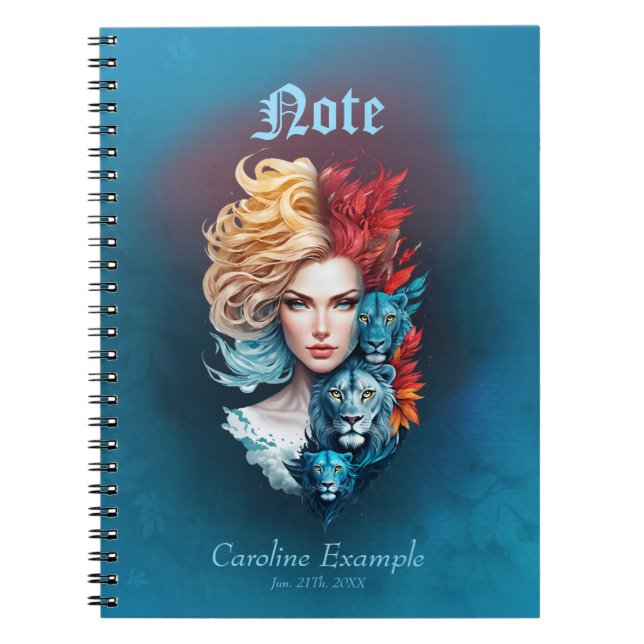 Lion's Eye and Starry Hair Notebook (Front)