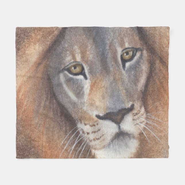 Lion's Eyes Fleece Blanket (Front (Horizontal))