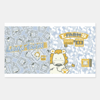 Lions farm rectangular sticker
