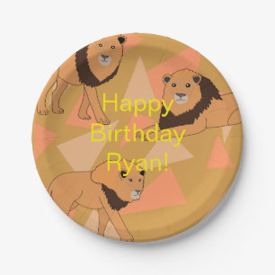 Lions Happy Birthday Paper Plate