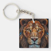 Lions head with mosaic stained glass effect