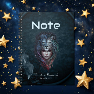 Lion's heart and feminine strength notebook