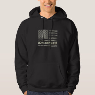 Lions Not Sheep Usa Flag Independence Day 4th Of J Hoodie
