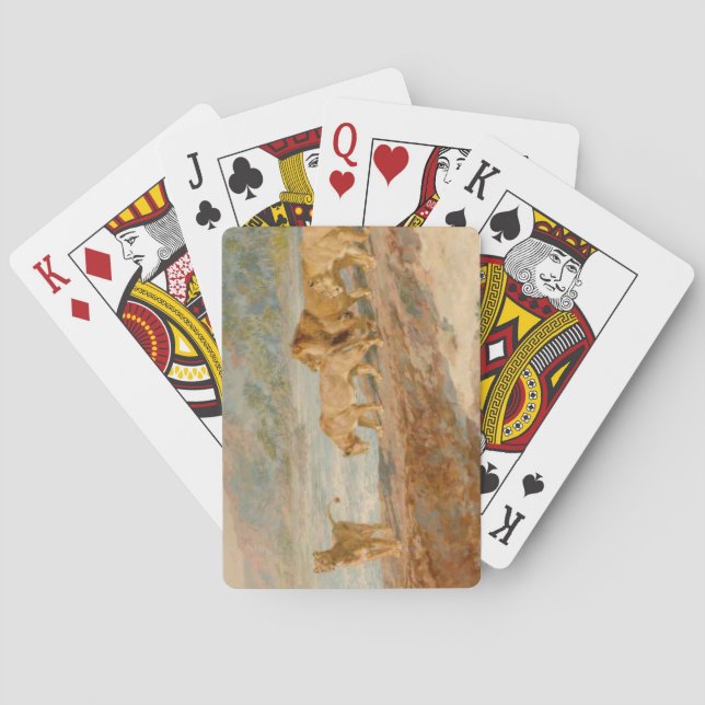 Lions on the Bank of an African River Playing Cards (Back)