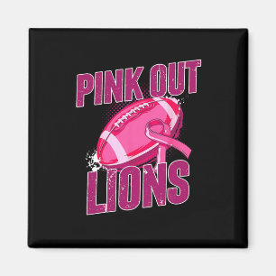Lions Pink Out Football Tackle Breast Cancer Magnet