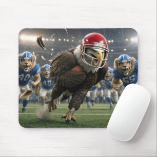 Lions Running After Eagle with a Football Mouse Pad