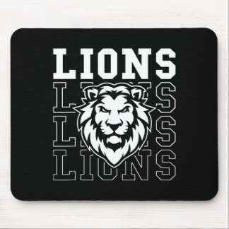 Lions School Spirit Fan Team Back to School Mouse Pad