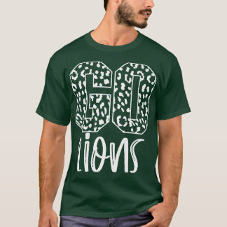 Lions Team Mascot School Spirit Game Night Leopard T-Shirt