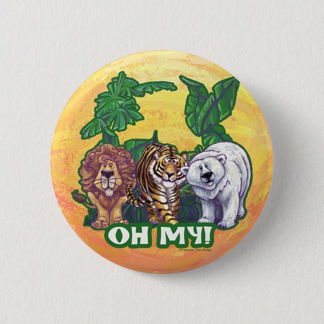 Lions Tiger Bears Oh My 6 Cm Round Badge (Front)