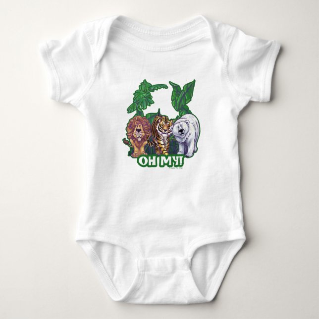 Lions Tiger Bears Oh My Baby Bodysuit (Front)