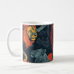 Lions vintage illustration coffee mug