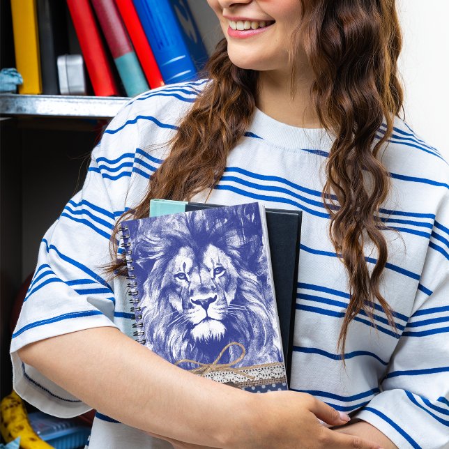 Lions Vintage Pen Illustration Rustic Custom Notebook (Creator Uploaded)