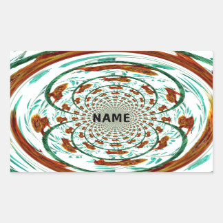 Lions Wildlife Kaleidescope Pattern Custom Rectangular Sticker