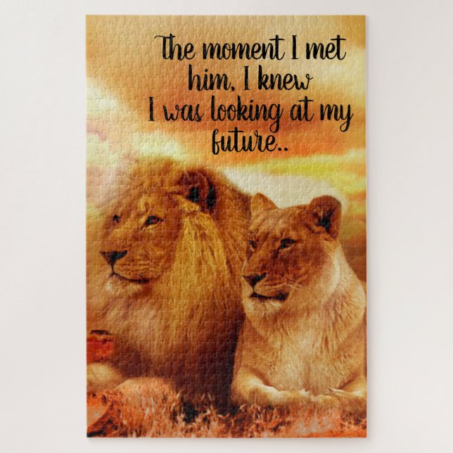 Lion's with Quote Jigsaw Puzzle (Vertical)
