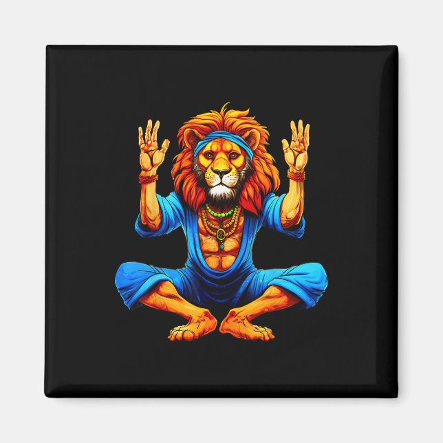 Lions Yoga  Magnet (Front)