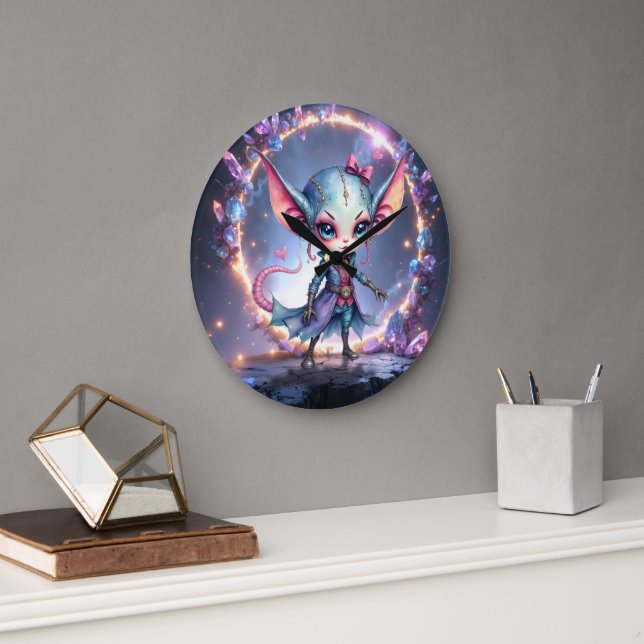 Liora – Crystal Heart from the Stars  Large Clock (Office)