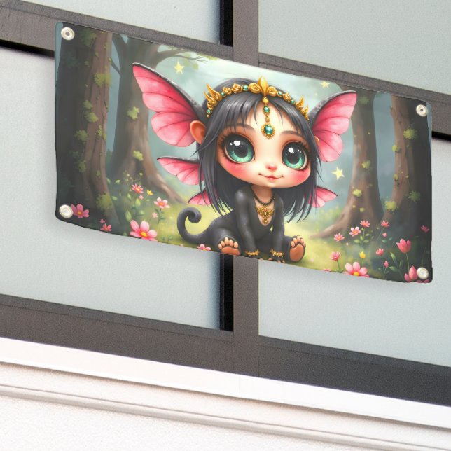 Liora – Keeper of Tiny Stars.  Banner (Outside Building)