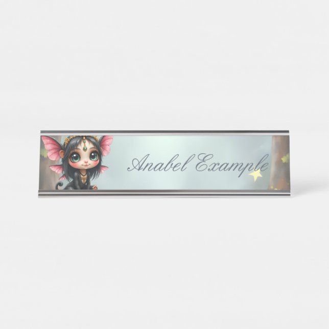 Liora – Keeper of Tiny Stars.  Desk Name Plate (Front)