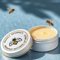Lip Balm Container Label Yellow Bee Beeswax