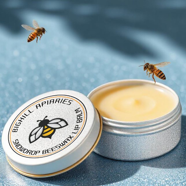 Lip Balm Container Label Yellow Bee Beeswax  (Creator Uploaded)