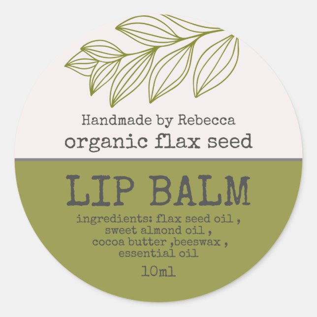 Lip Balm Label Modern Green  (Front)