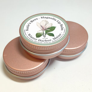 Lip Balm Label with Pale Pink Flower Illustration