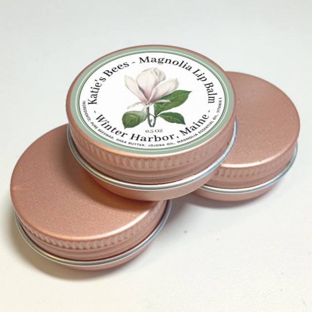 Lip Balm Label with Pale Pink Flower Illustration (Creator Uploaded)
