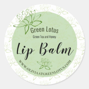 Lip Balm Product Marketing Label Green Floral