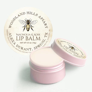 Lip Balm Queen Bee on Antiqued Ivory Parchment Classic Round Sticker