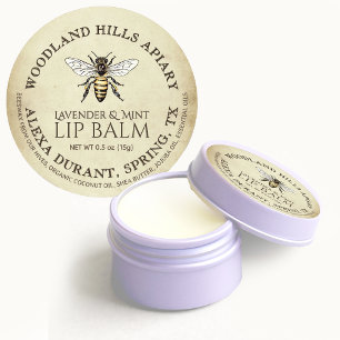 Lip Balm Queen Bee on Antiqued Parchment  Classic Round Sticker