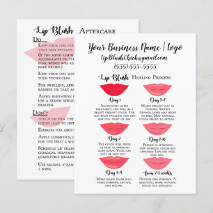 Lip Blush Stages of Healing and Aftercare Postcard