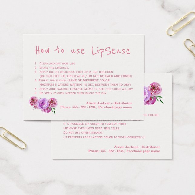 Lip color distributor application instructions (Office)