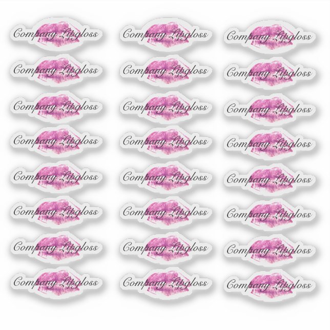 Lip Gloss Packaging Logo Lip Pink  Branding Clear  (Front)